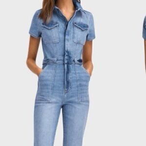 Good American Light Blue Women's Denim Overalls